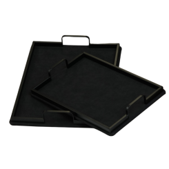 طقم صواني تقديم مخمل اسود (قطعتين)