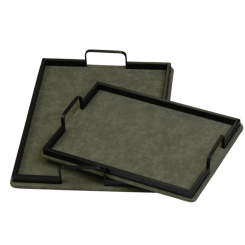 طقم صواني تقديم مخمل زيتي (قطعتين)