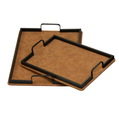 طقم صواني تقديم مخمل كرميدي (قطعتين)