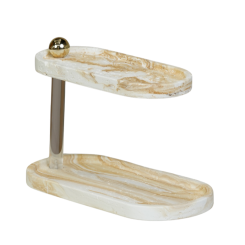 مضيفة رخام طابقين (بيج ودهبي)