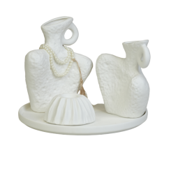 طقم تحف مودرن "نحتية" مع قاعدة - 3 قطع