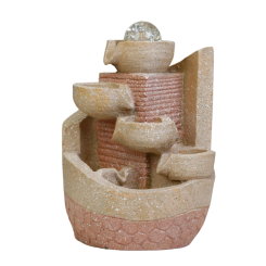 نافورة شلال منزلية بتصميم "جرار متدرجة" مع إضاءة LED