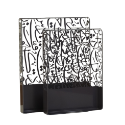 طقم صواني تقديم أكرليك قطعتين مزينة بالخط العربي