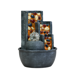 نافورة سطح المكتب الفنية مع كرة كريستال مضيئة